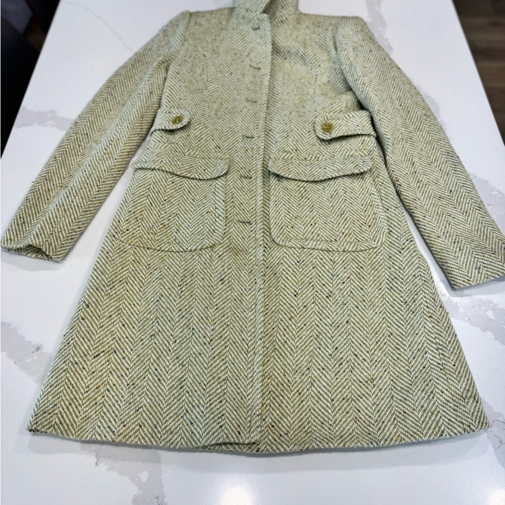 Moda International Cream Herringbone Trench Coat - Picture 3 of 7
